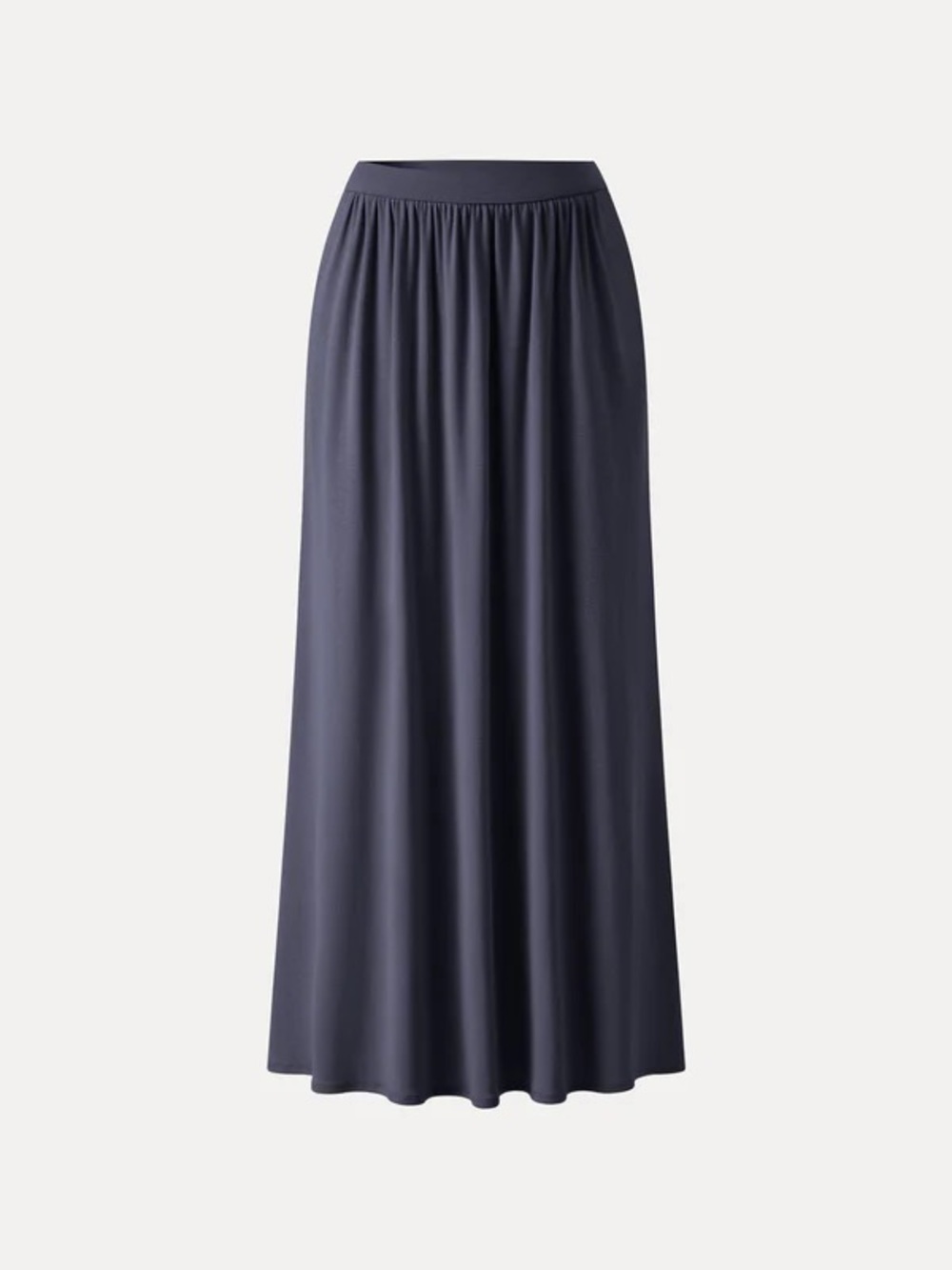 OGL Soft Linen Knit Gathered A-Line Maxi Skirt with Pockets